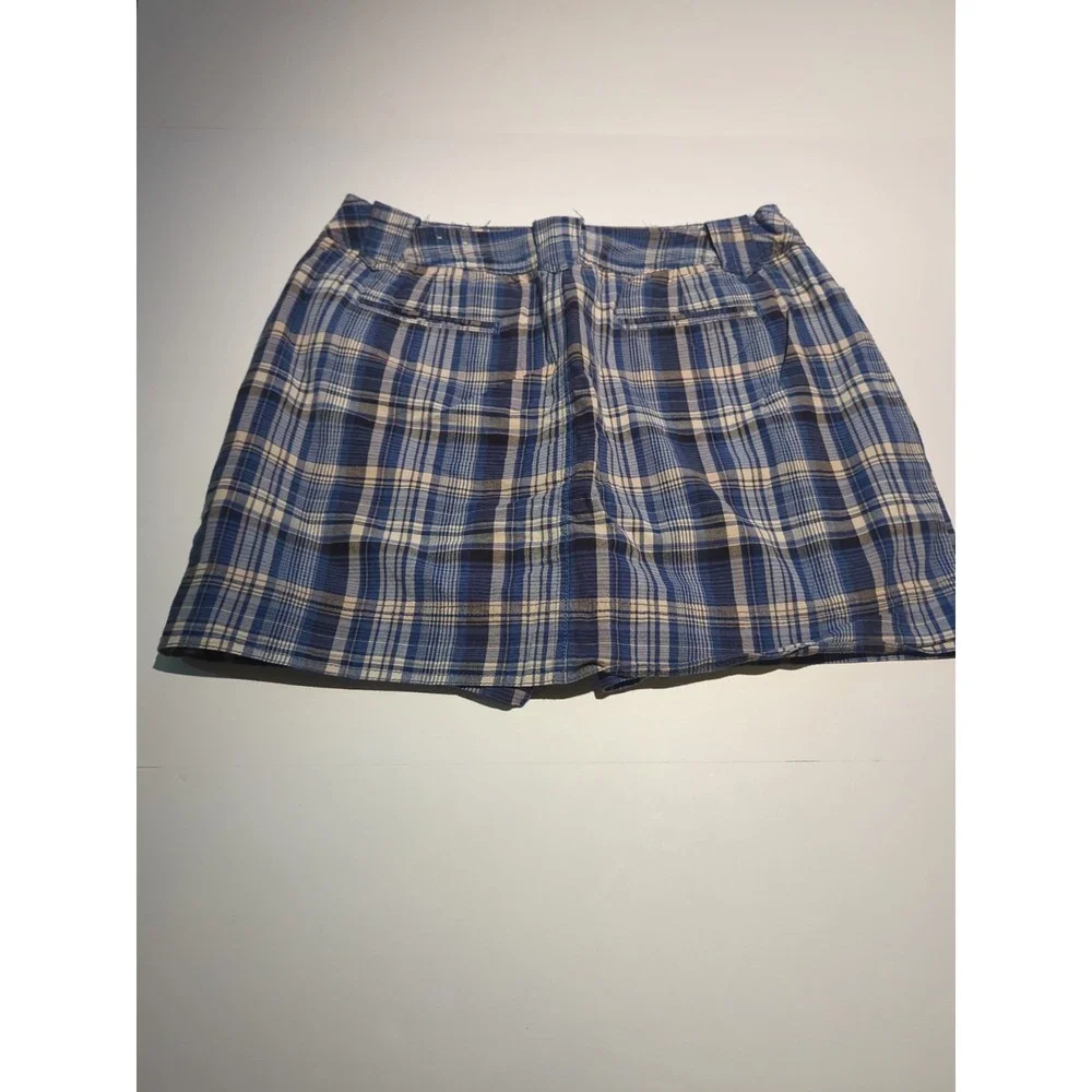 St  Johns Bay Plaid Skort Size 12 Cotton Stretch Preppy Academic Short skirt